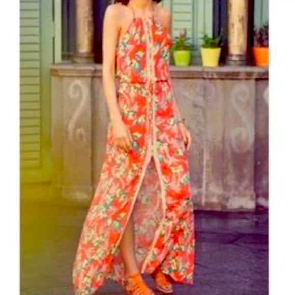 Ella Moss Orange Floradita Maxi Dress - Picture 1 of 13